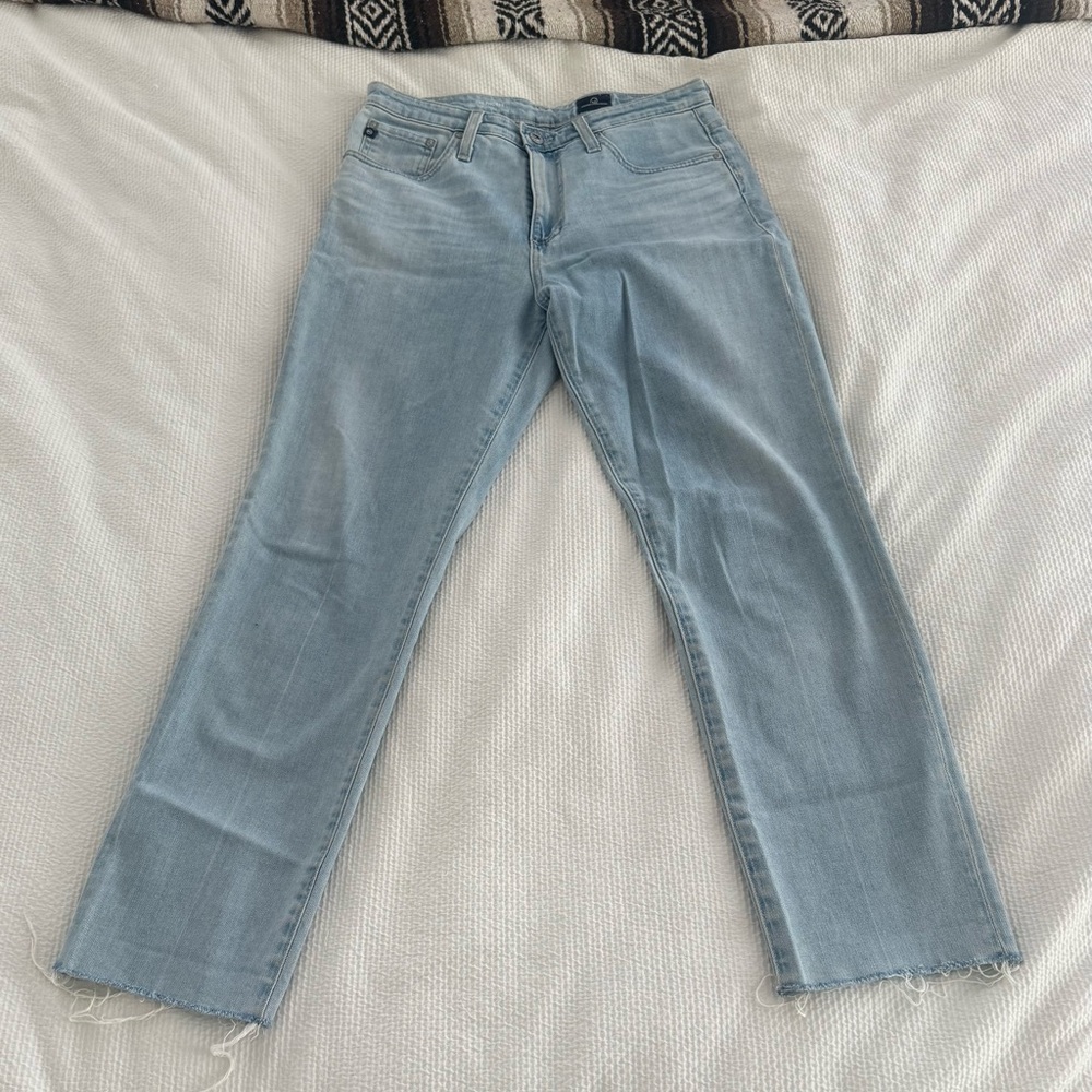 Ag Adriano Goldschmied Blue Cropped Ankle Jeans